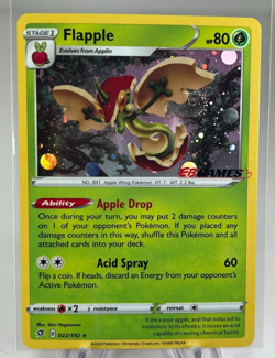 Pokemon TCG Flapple 022/192 Rebel Clash Holo EB Games Promo Stamp NM - Image 1
