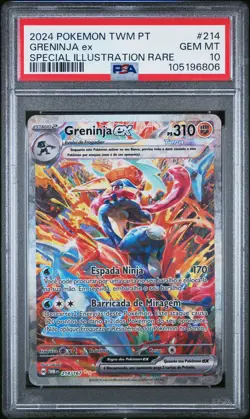 2024 POKEMON PORTUGUESE TWM PT-TWILIGHT MASQUERADE #214 GRENINJA EX PSA 10 - Image 1
