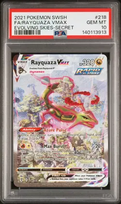 2021 POKEMON SWORD & SHIELD EVOLVING SKIES SECRET FULL ART/RAYQUAZA VMAX PSA 10 - Image 1