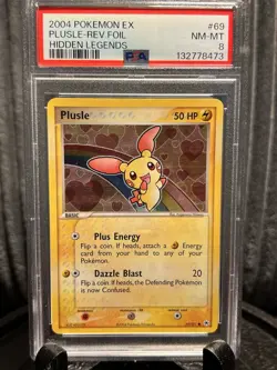 2004 Plusle Reverse Foil #69 | Pokemon Hidden Legends | Graded PSA 8 NM-MT - Image 1