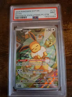 Pokemon TCG Prismatic Evolutions - SVP173 Eevee - Pokemon Center Stamped - PSA 9 - Image 1