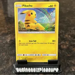 Pikachu 28/73 Water Web Holo S&M Shining Legends Promo Pokemon Trading Card | NM - Image 1