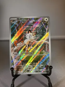 Pokemon Meowth 106/094 Me02: Phantasmal Flames Illustration Rare Holo TCG Card - Image 1