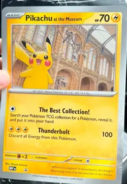 NEW PIKACHU AT THE MUSEUM NATURAL HISTORY MUSEUM JUMBO CARD - FREE POSTAGE - Image 1