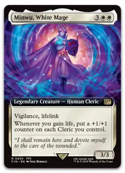 Minwu, White Mage (Extended Art) #430 (NM) Final Fantasy FIN Magic MTG - Image 1