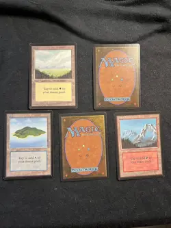 Magic the Gathering All Five Basic Lands BETA Never Played - Image 1