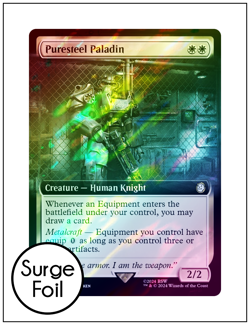 1x Puresteel Paladin, Surge Foil Extended Art 0984, Magic MTG NM - Image 1