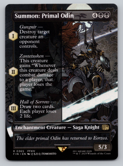 Summon: Primal Odin Borderless - Final Fantasy - MTG - Image 1
