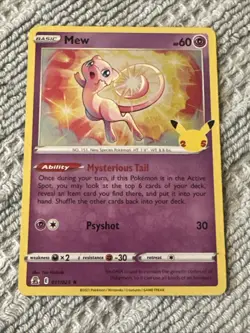 Pokemon TCG Mew 011/025 Celebrations Holo Rare - Image 1