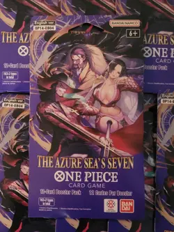 LOT of (10) OP-14 Sleeved Booster Packs Of One Piece TCG The Azure Sea's Seven - Image 2