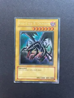 YUGIOH RED-EYES B. DRAGON ULTRA RARE SDJ-001 MP - Image 1