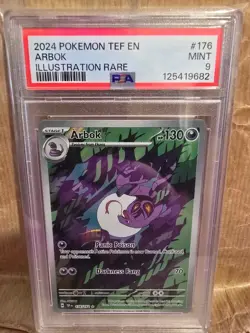 Pokemon TCG Arbok Card 176/162 Temporal Forces Illustration Rare Mint 9 PSA - Image 1