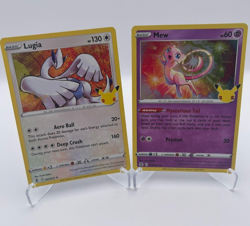 Pokemon Mew Holo Rare TCG Card 11/25 And Lugia 22/25 rare Cel 25th Anniversary - Image 1