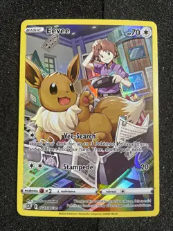 Pokemon Eevee TG11/TG30 Brilliant Stars Trainer Gallery Ultra Rare Holo LP F - Image 1