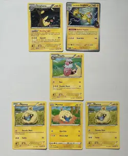 Ampharos Team Rocket Flaaffy Mareep Pokemon Card Lot 6x Destined Rivals LP/NM - Image 1