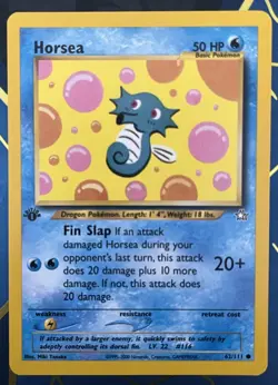 Pokemon Horsea 62/111 1st Edition Neo Genesis Common Vintage WOTC Card LP+ - Image 1