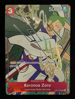 Roronoa Zoro (English Version 1st Anniversary) One Piece Promo Card OP01-025 - Image 1