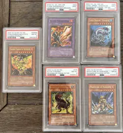 Vintage Mint PSA Graded 1st Edition Yu-Gi-Oh Cards - Image 1