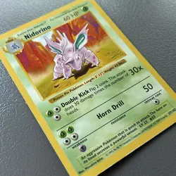 Pokemon Nidorino 37/102 Base Set Unlimited Shadowless Uncommon Card - Image 1