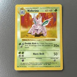 Pokemon Nidorino 37/102 Base Set Unlimited Shadowless Uncommon Card - Image 2