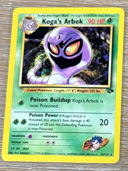 Koga's Arbok- 25/132 - Pokemon Gym Challenge Unlimited Rare Card WOTC NM - Image 1
