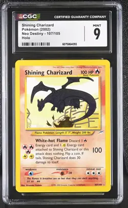 CGC 9 MINT Shining Charizard 2002 Neo Destiny 107/105 Holo Pokemon Card - Image 1
