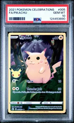 2021 POKEMON CELEBRATIONS 005 FULL ART/PIKACHU PSA 10 - Image 1