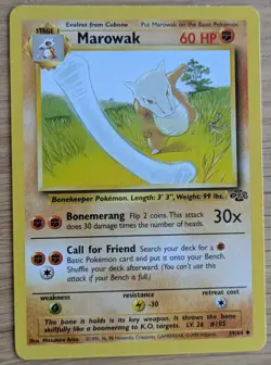 Marowak Jungle Set 39/64 Uncommon Vintage Pokemon TCG Card. Near-Mint Condition - Image 1