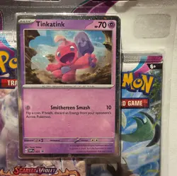 POKEMON - SCARLET & VIOLET PALDEA EVOLVED - Tinkatink 3 Pack Blister BRAND NEW - Image 3
