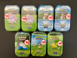 Lot of 7 Pokemon TCG Sword & Shield Pokemon GO Mini Tins NEW Factory Sealed - Image 1