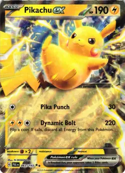 Pokemon TCG Pikachu ex 063/193 Paldea Evolved Holo Ultra Rare NM - Image 1