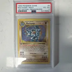 Pokemon Base Set Shadowless 1st Edition Holo Machamp 8/102 PSA 1999 - Image 1