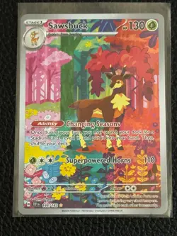 Pokemon Sawsbuck 166/162 SV05: Temporal Forces Holo Illustration Rare 130 HP - Image 1