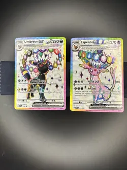 Umbreon ex 176 and Espeon ex 175 SV Prismatic Evolutions Black Star Promo NM + - Image 1