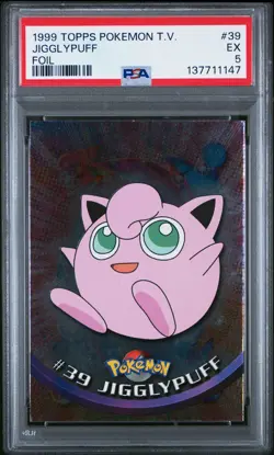 1999 TOPPS POKEMON TV FOIL #39 JIGGLYPUFF PSA 5 - Image 1