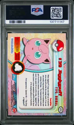 1999 TOPPS POKEMON TV FOIL #39 JIGGLYPUFF PSA 5 - Image 2