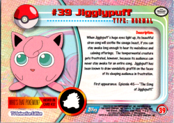 Pokemon - Jigglypuff #39 Holo Foil - Topps TV Animation Blue Logo -HP - Image 2