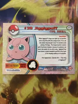 Jigglypuff #39 POKEMON TOPPS -BLUE LOGO - NON-HOLO - Series 1 TV 1999 Lp - Image 2