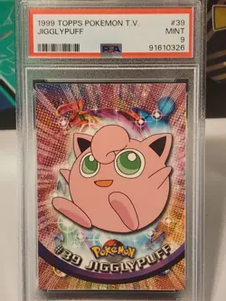 1999 TOPPS POKEMON TV #39 JIGGLYPUFF PSA 9 - Image 3