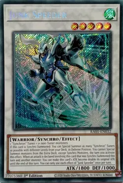 RA01-EN032 JUNK SPEEDER SECRET RARE 1ST EDITION YuGiOh CARD - Image 1