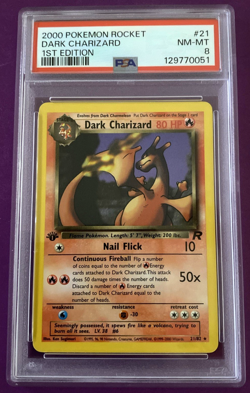 2000 Pokemon Rocket 1st Edition Dark Charizard 8 PSA #21 - Image 1