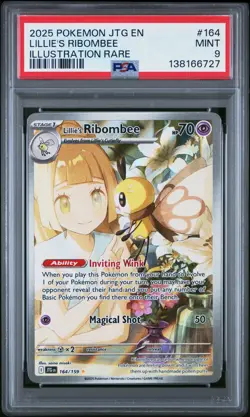 2025 POKEMON JTG EN-JOURNEY TOGETHER ILLUSTRATION RARE LILLIE'S RIBOMBEE PSA 9 - Image 1