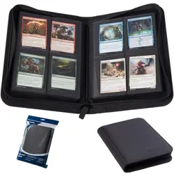 Trading Sport Card Binder Premium 4 Pocket Ringless Zippered Binder 160 Side - Image 1