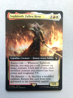 Mtg Magic Final Fantasy FFVII Sephiroth Fallen Hero Extended Art FOIL 182 NM - Image 1
