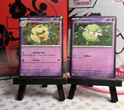 Cottonee MEP018, Whimsicott MEP019 Phantasmal Flames Black Star Promos NM - Image 1