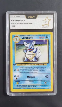 Carte Pokemon Carabaffe 42/102 Edition 1 - Set de Base - FR - PCA 7 - Image 1