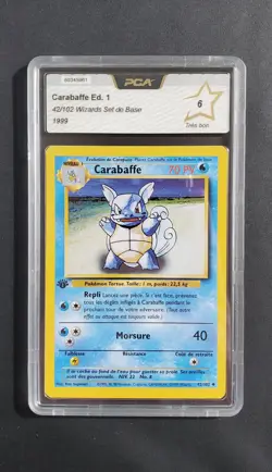 Carte Pokemon Carabaffe 42/102 Edition 1 - Set de Base - FR - PCA 6 - Image 1