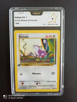 Carte Pokemon Rattata Edition 1 61/102 Wizards - Set De Base - FR - PCA 8 - Image 1