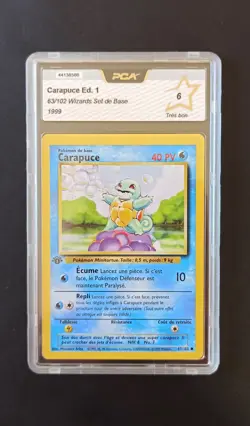 Carte Pokemon Carapuce 63/102 Edition 1 - Set de Base - FR - PCA 6 - Image 1