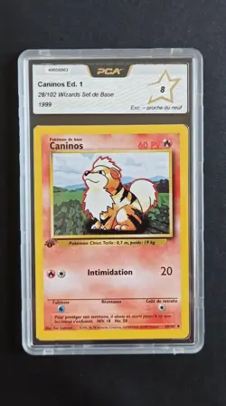 Carte Pokemon Caninos 28/102 Edition 1 - Peu Commune Set de Base - FR - PCA 8 - Image 1